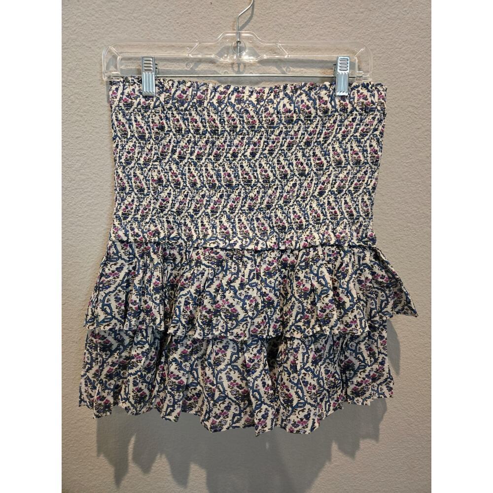 Isabel Marant Naomi Étoile Women's Floral Tiered Short Skirt Multicolor Black 42